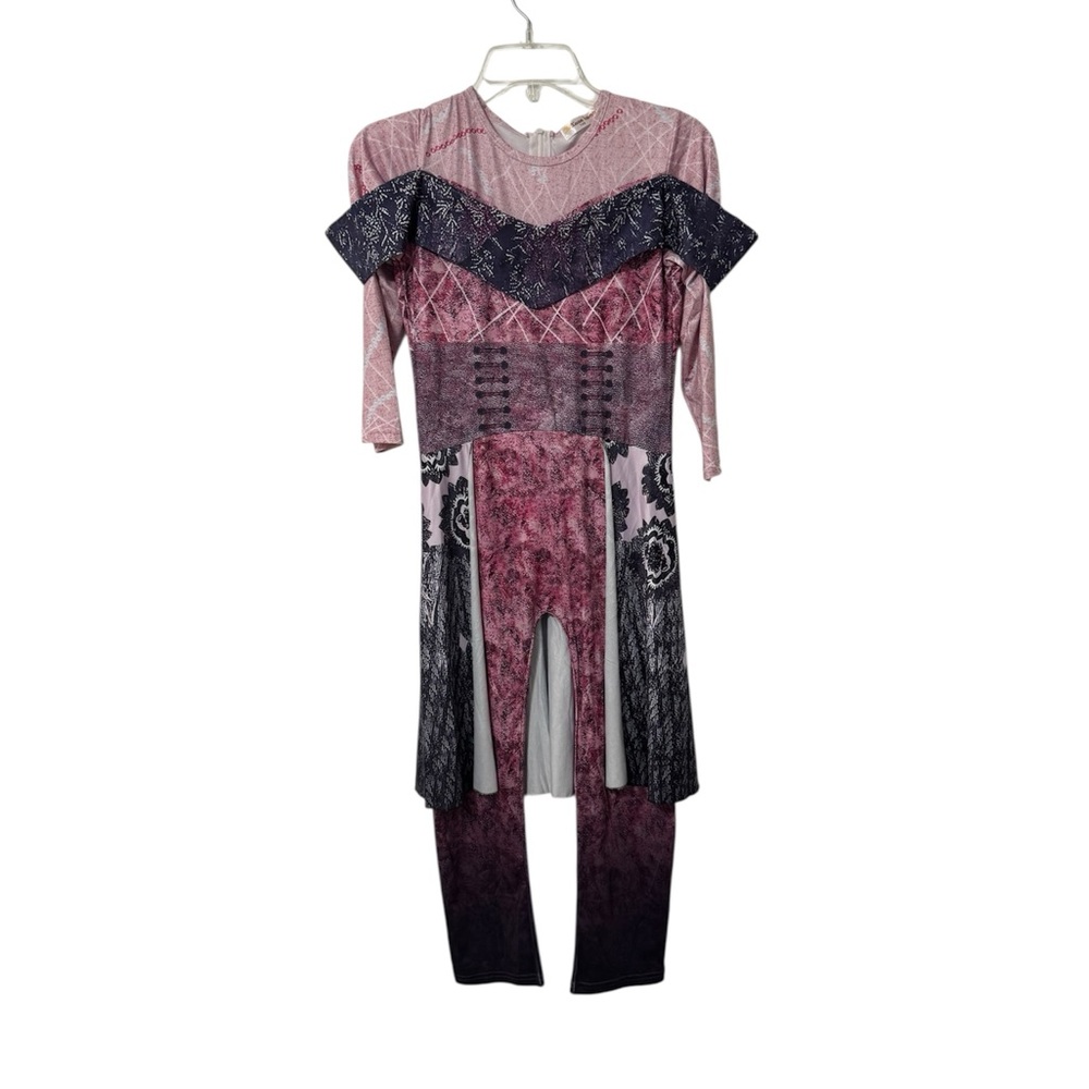 Descendants 3 Aurora Costume Pink and Black Patterned Size 140 (Kids Size 10)
